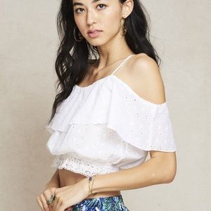 Vagamundo Lola Eyelet Crop Top XS